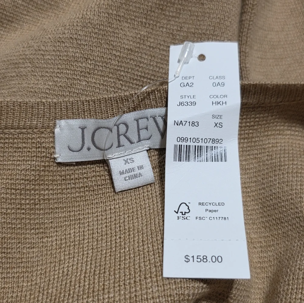 J. Crew Juliette Collarless Sweater Blazer Heather Khaki Size XS NWT